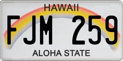 HI license plate FJM259