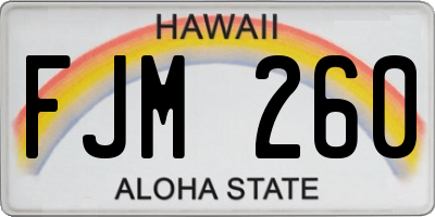 HI license plate FJM260
