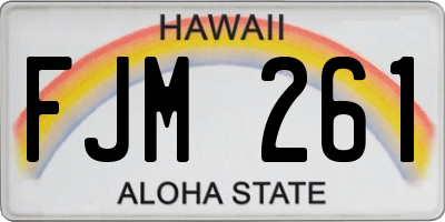 HI license plate FJM261