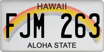 HI license plate FJM263