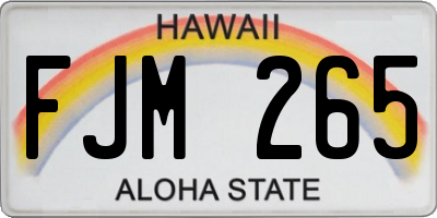 HI license plate FJM265