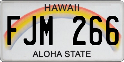 HI license plate FJM266