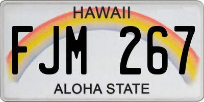 HI license plate FJM267
