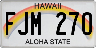 HI license plate FJM270