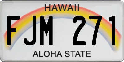 HI license plate FJM271