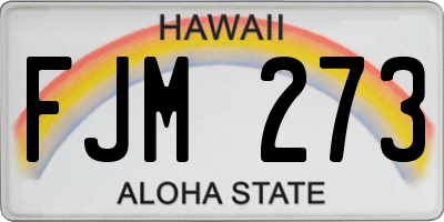 HI license plate FJM273