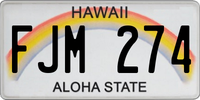 HI license plate FJM274