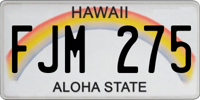 HI license plate FJM275