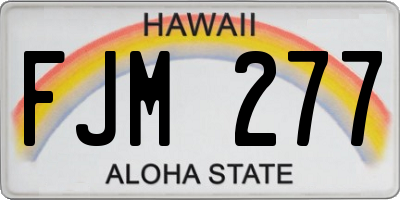 HI license plate FJM277