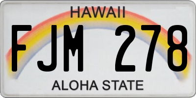 HI license plate FJM278
