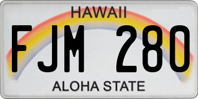 HI license plate FJM280