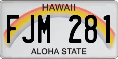 HI license plate FJM281