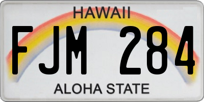 HI license plate FJM284