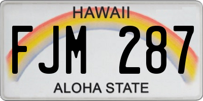 HI license plate FJM287