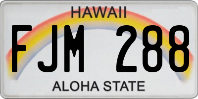 HI license plate FJM288