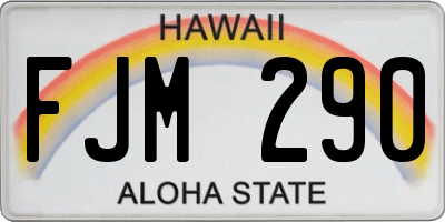 HI license plate FJM290