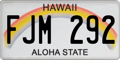 HI license plate FJM292
