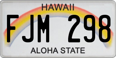 HI license plate FJM298