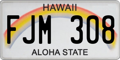 HI license plate FJM308