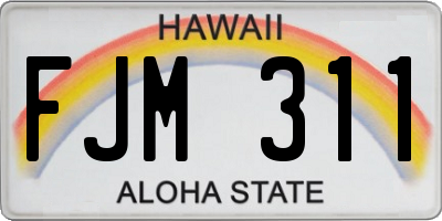 HI license plate FJM311