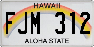 HI license plate FJM312