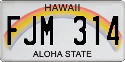 HI license plate FJM314