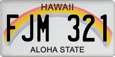 HI license plate FJM321