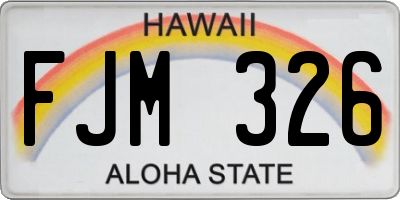 HI license plate FJM326