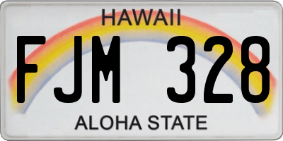 HI license plate FJM328