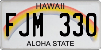 HI license plate FJM330