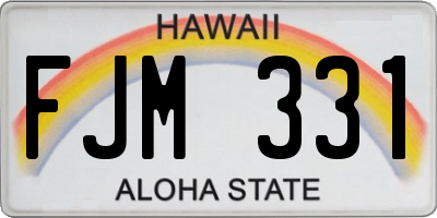 HI license plate FJM331
