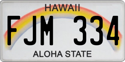 HI license plate FJM334