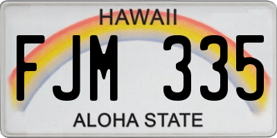 HI license plate FJM335