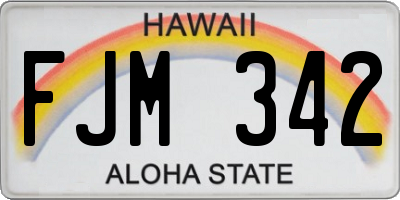 HI license plate FJM342