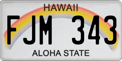 HI license plate FJM343
