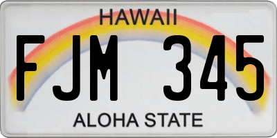 HI license plate FJM345