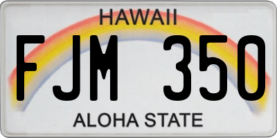 HI license plate FJM350