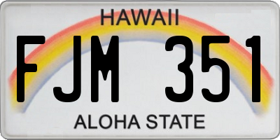 HI license plate FJM351