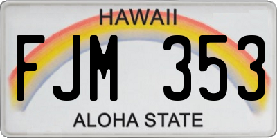 HI license plate FJM353