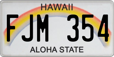 HI license plate FJM354