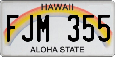 HI license plate FJM355