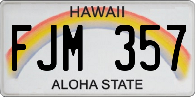 HI license plate FJM357