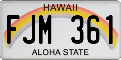 HI license plate FJM361