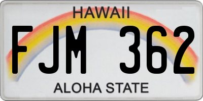 HI license plate FJM362