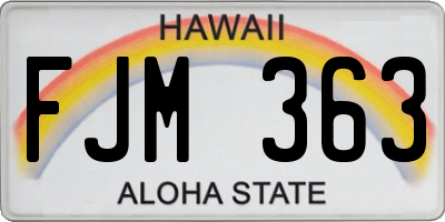 HI license plate FJM363