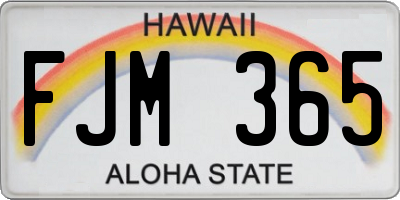 HI license plate FJM365