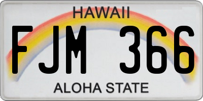 HI license plate FJM366