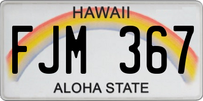 HI license plate FJM367