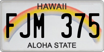 HI license plate FJM375