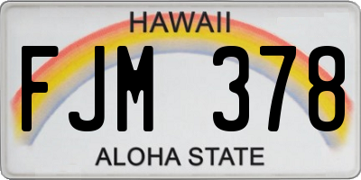HI license plate FJM378